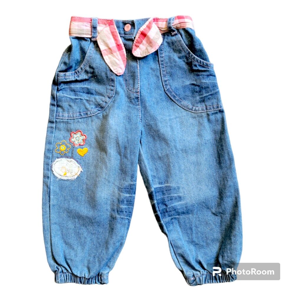 Vintage Bon Bebe patches jeans with belt